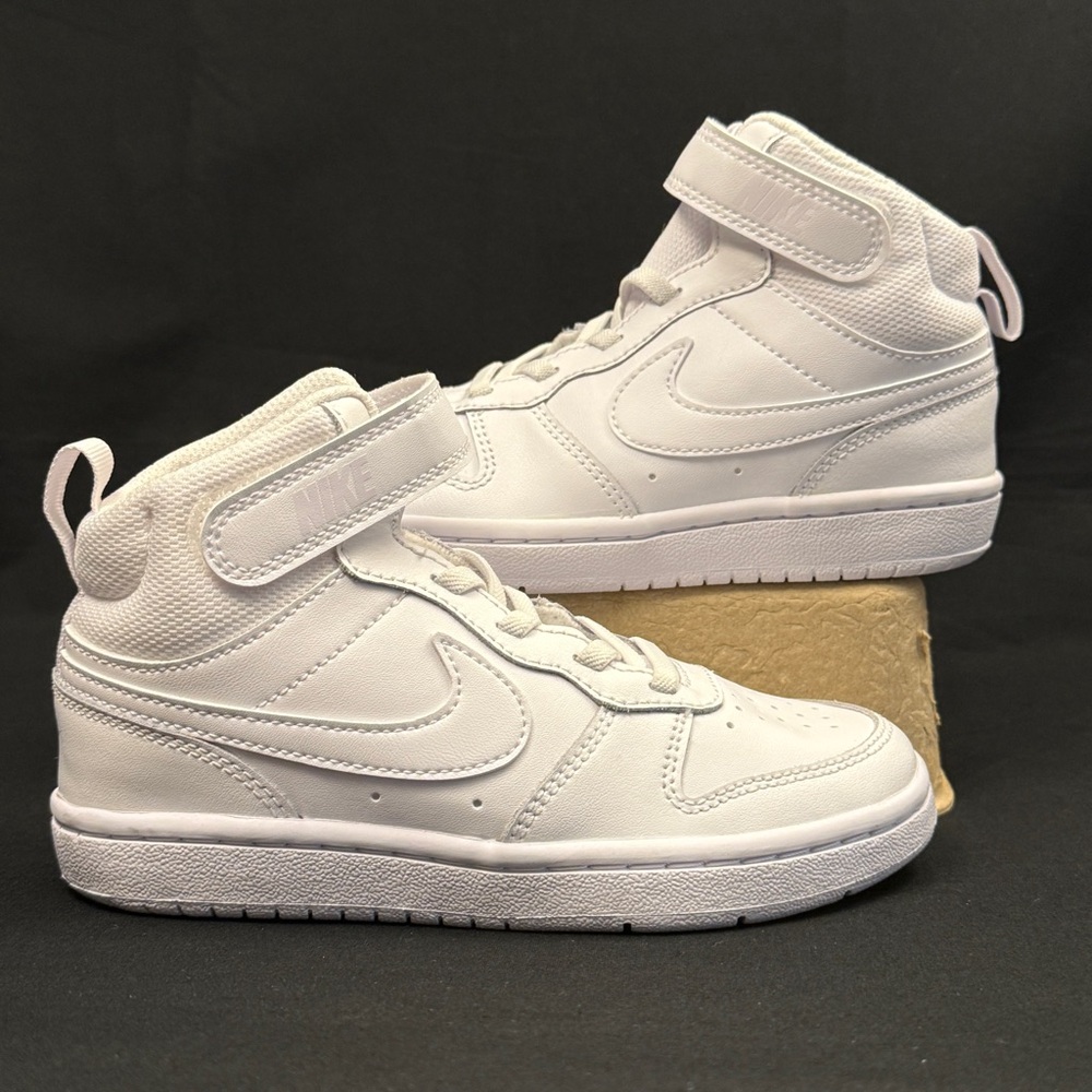 Nike Court Borough Mid 2 Kids High-Top Sneakers Size 12c Toddler White Shoe NWOT